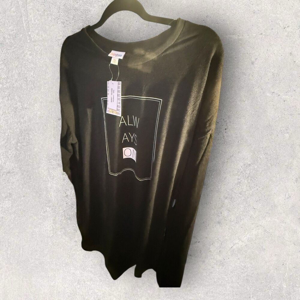 LulaRoe Hudson 3xL Long sleeves Black “Always On” NWT